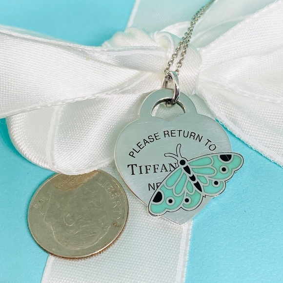 Tiffany & Co enamel butterfly necklace limited edition RARE Return to Tiffany - Picture 5 of 8